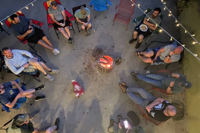 Gathering around the fire pit at Providence
